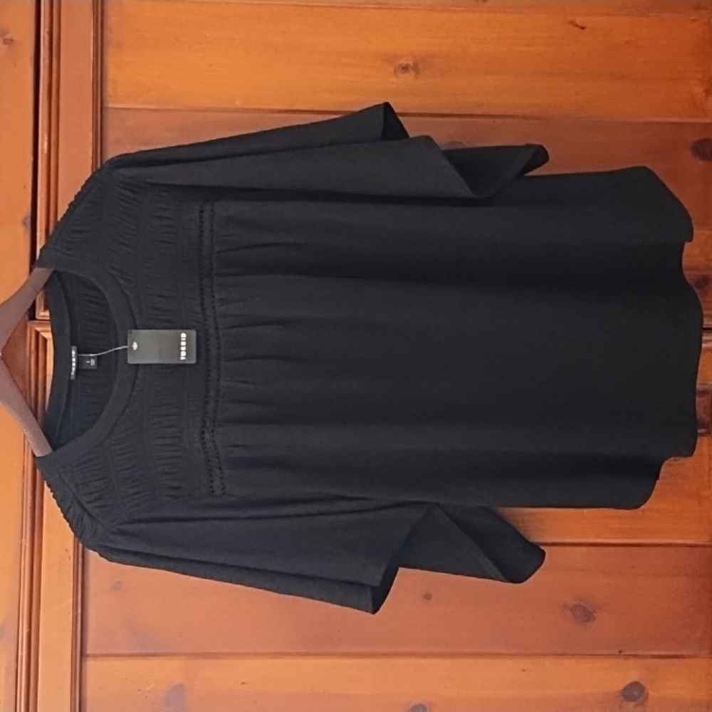 NWT Torrid crew neck smocked front 3/4 butterfly sleeve tunic top size 1X
